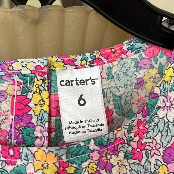 Brand New Carter’s 2-Piece Set Floral Peasant Top & Tailored Pink Shorts - Picture 3 of 16